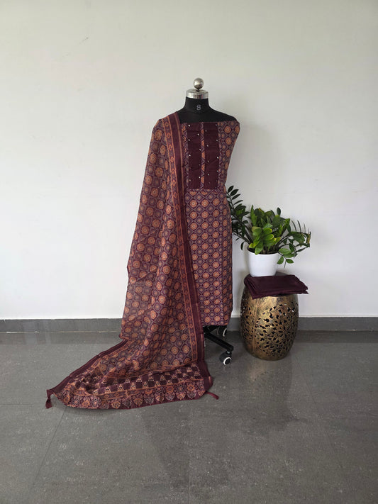 Fancy silk cotton set - 228