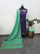 Checked Bhagalpuri fusion mangalagiri silk set - BA530