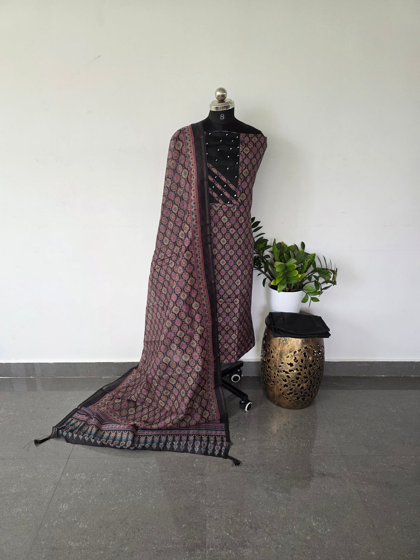 Fancy silk cotton set-216