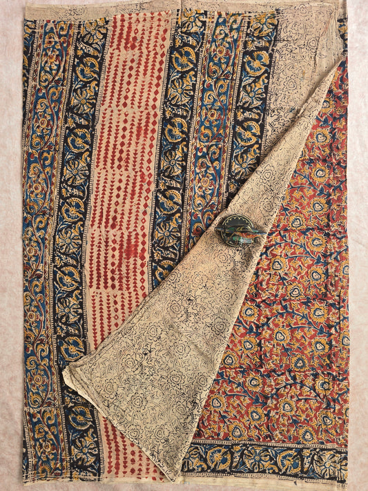 Handblock pure kalamkari cotton saree - HZ12
