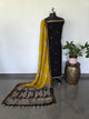 Fusion Narayanapet with handcrafted chennuri silk kalamkari duppatta (Black) - NA513