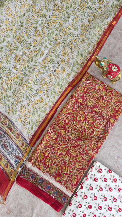 Handblock jaipuri kota doria set -JA894