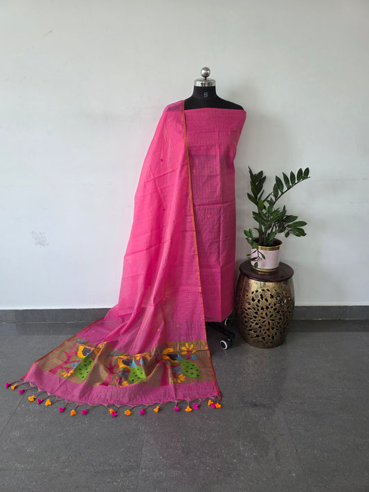 Premium zari checked muslin jamdhani - ZA3