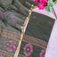 Premium handloom linen jamdhani set( deal green)- JMM106