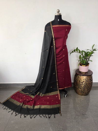 Semi Maheshwari silk set (black) -SM301