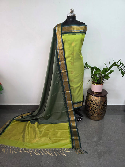 Gadwal border soft silk salwar set - GS2