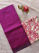 Premium plain semi mangalagiri pattu saree kalamkari silk blouse - MAA173