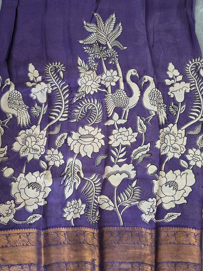Kanchi border chennuri kalamkari  silk set - AK423