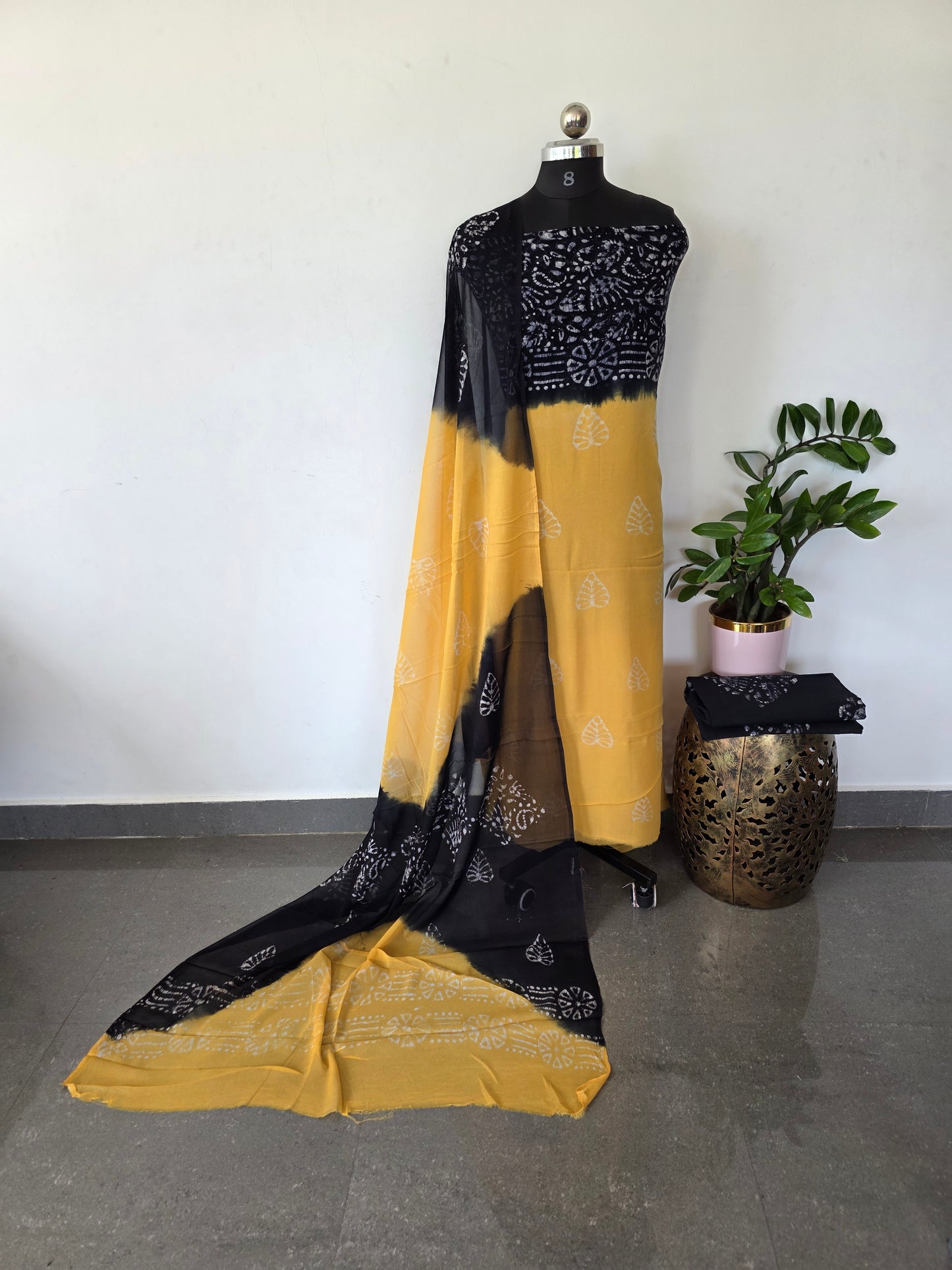 Handblock georgette salwar set - GE176
