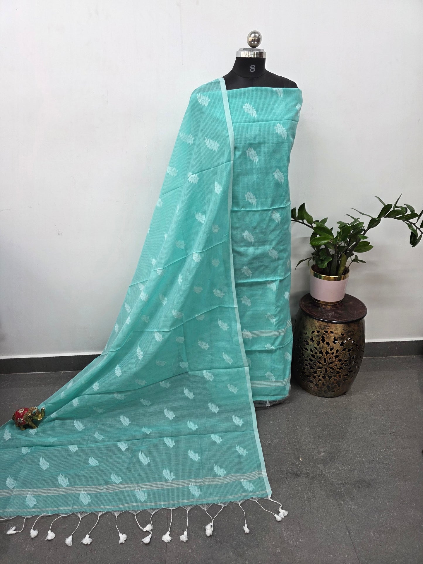 Premium Silk cotton jamdhani set - AV309