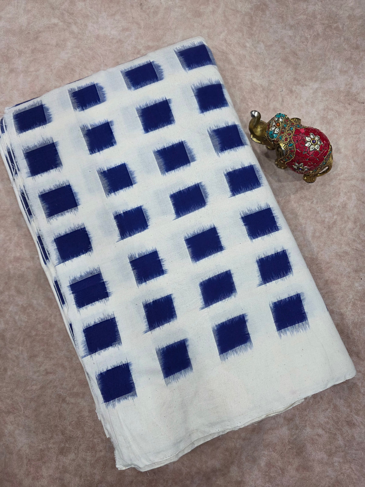 Handloom double ikkat  running material - WW415