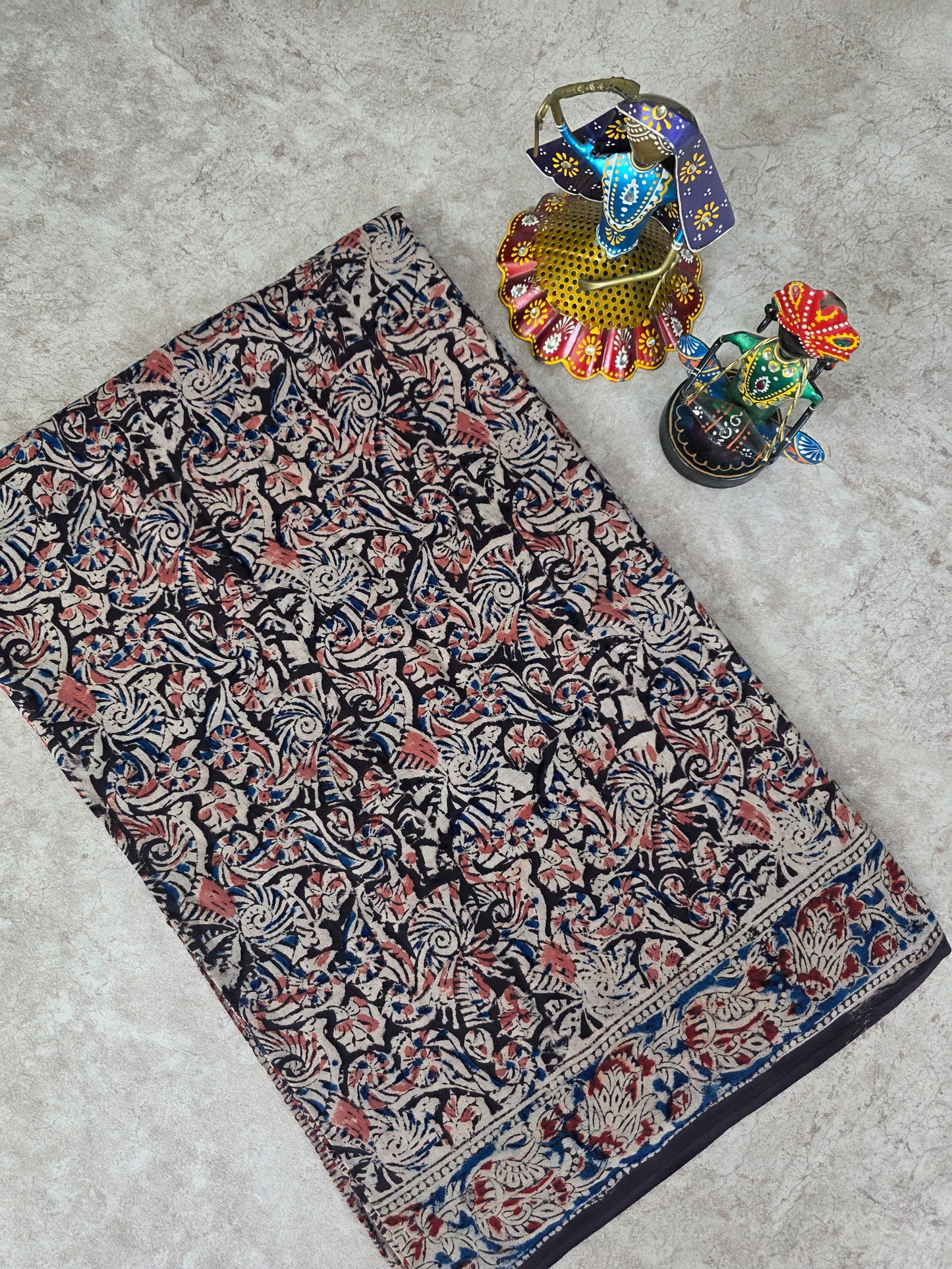 Handblock pure kalamkari cotton saree  - HS7