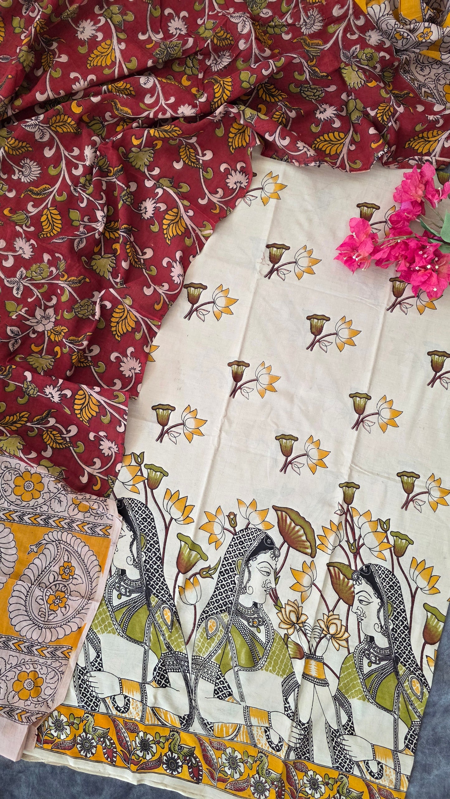 Authentic pure kalamkari cotton set- AK76