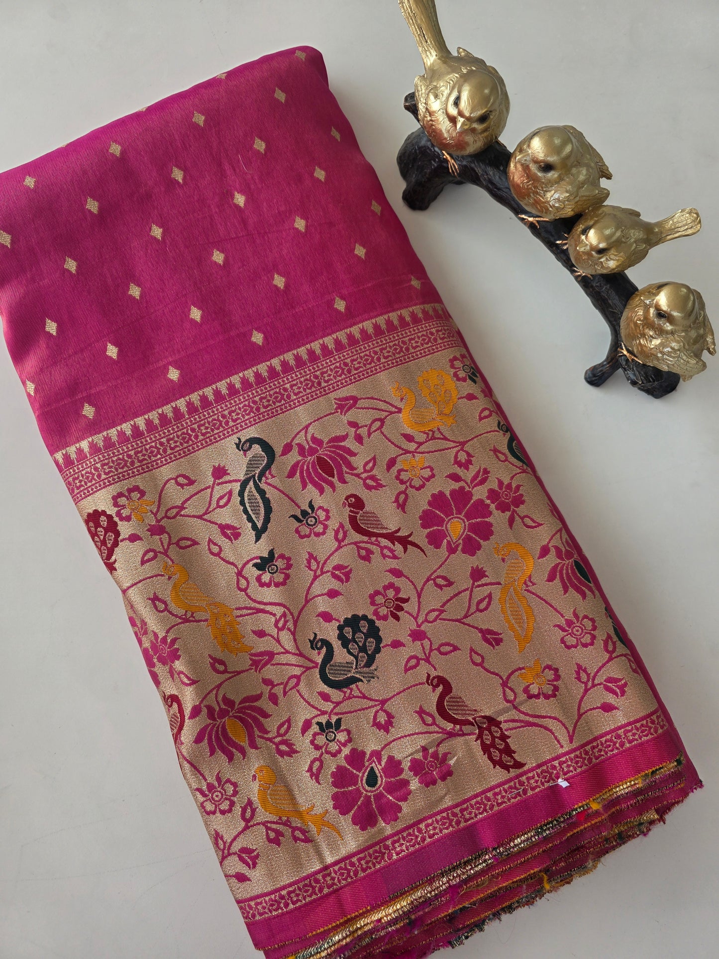 Premium cosmos silk paithani running material ( 1 mtrs ) - PRM3