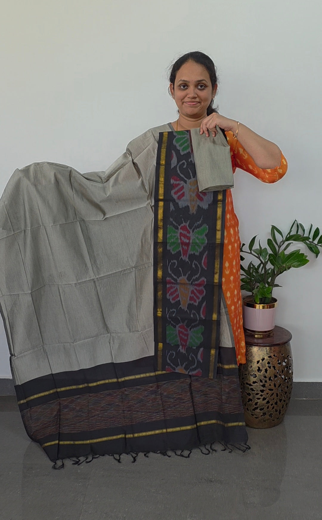 Pochampally sico set with ikkat damn- SZ277