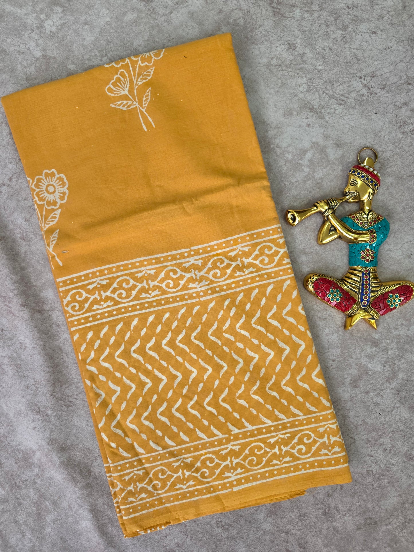 Handblock Jaipuri pure cotton saree - JA544