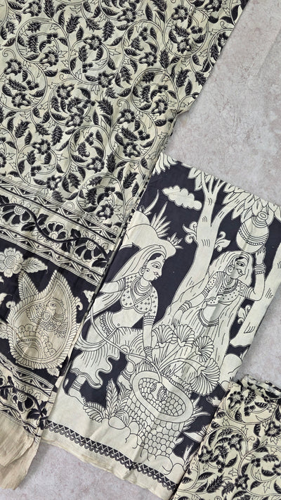 Handcrafted kalamkari cotton set (3 pc)  -AK578