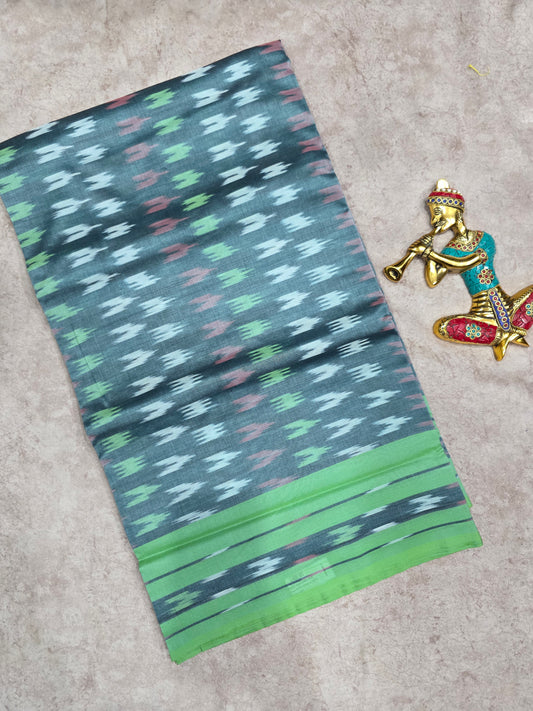 Mercerised warp ikkat saree - NV388