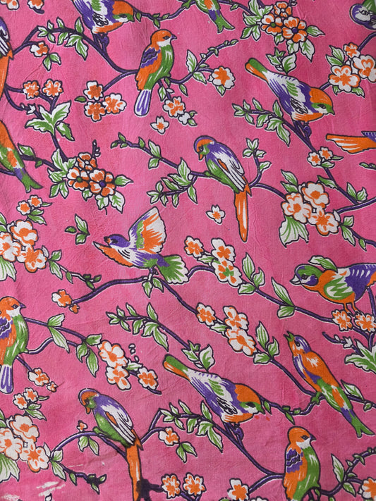 Pure chennuri silk kalamkari running material  ( 0.5 mtrs  ) - RN6