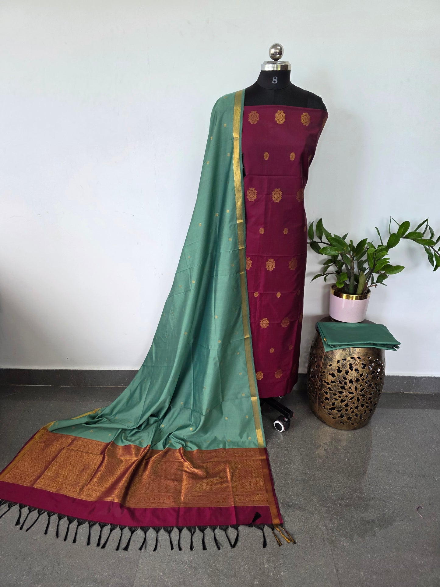 Kanchivaram semi softsilk salwar set - KS44