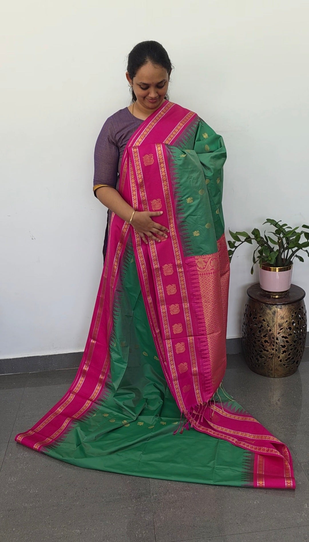 Gadwal semi soft silk saree - GS80