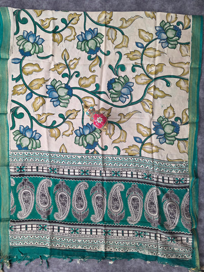 Handcrafted chennuri kalamkari silk dupatta - KAA28