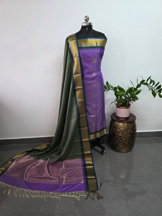 Gadwal border soft silk salwar set - GS20