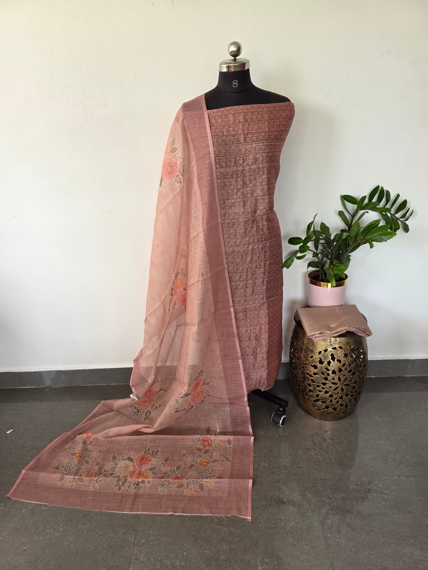 Fancy tussar silk set - CLA429