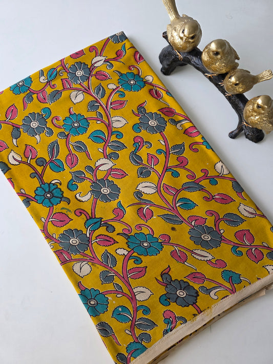 Pure chennuri silk kalamkari  running material (0.5 meter)- CS6