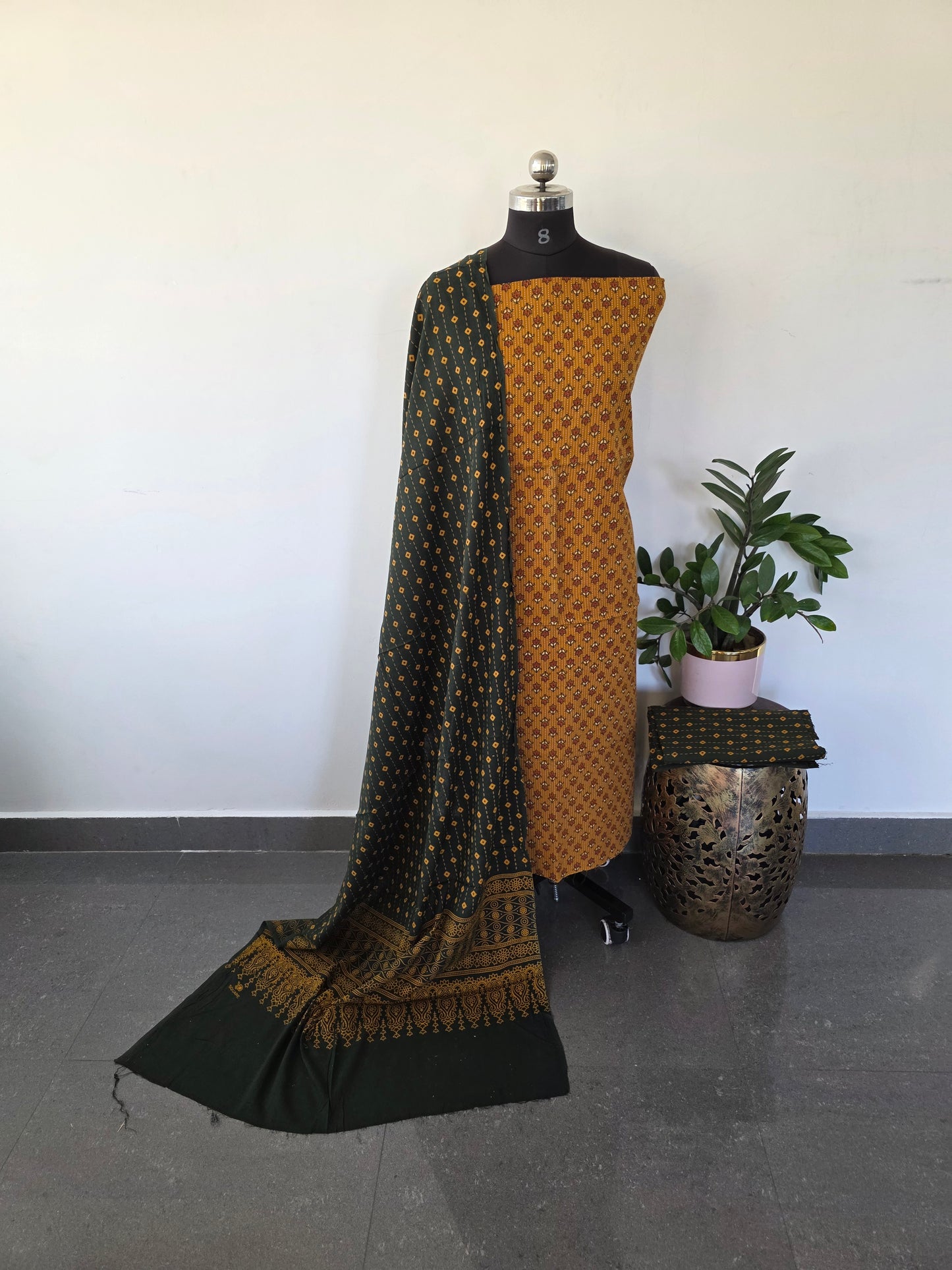 Pure kantha Ajrakh cotton set - VC16