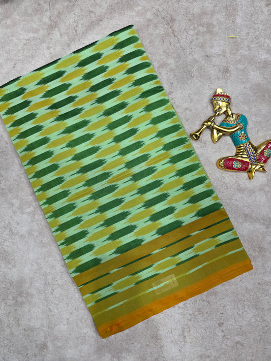Mercerised warp ikkat saree - NV384
