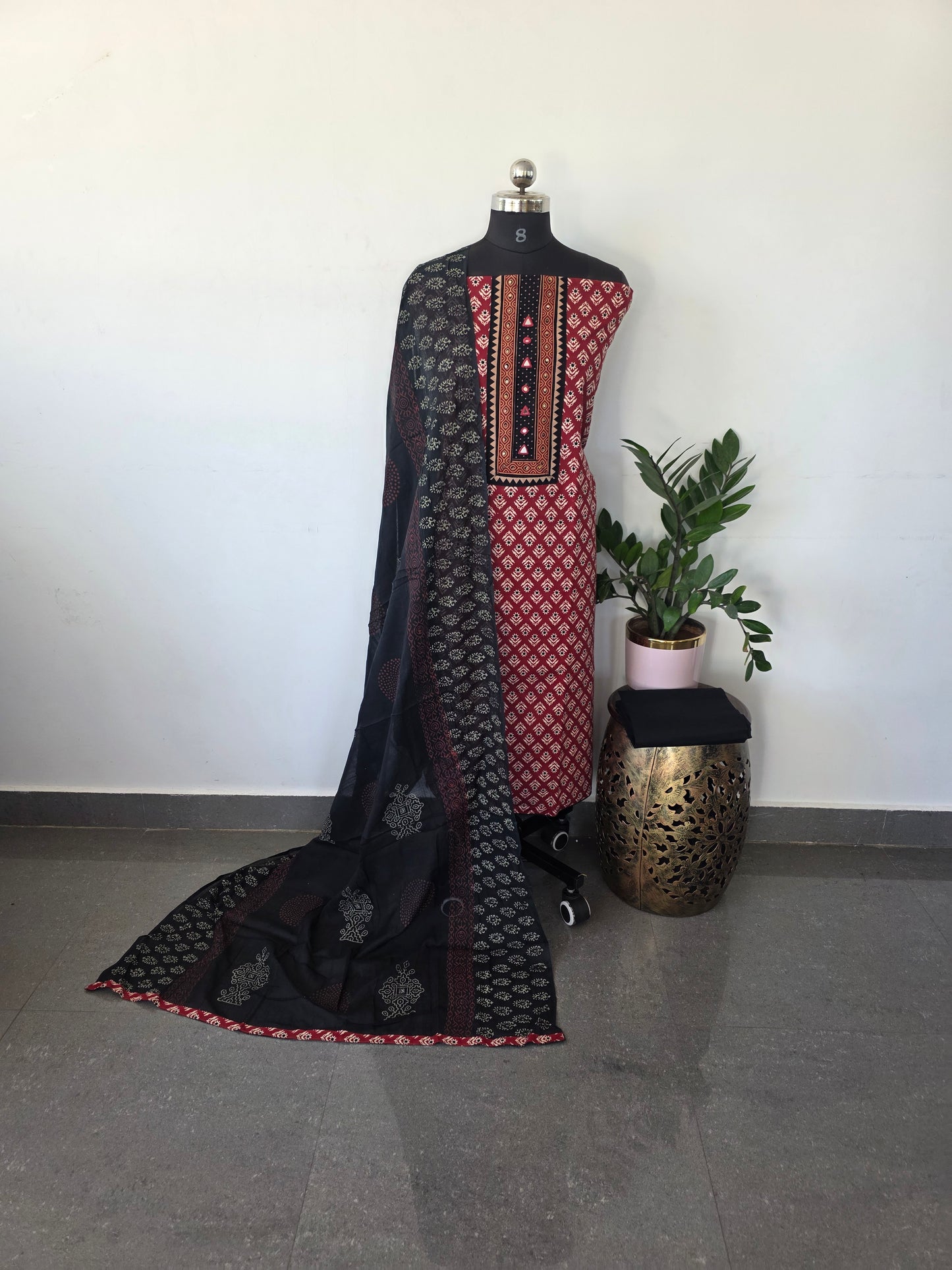 Premium ajrakh cotton set- 4