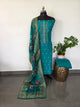 Handwork embroidery Banarasi silk set - CLA353