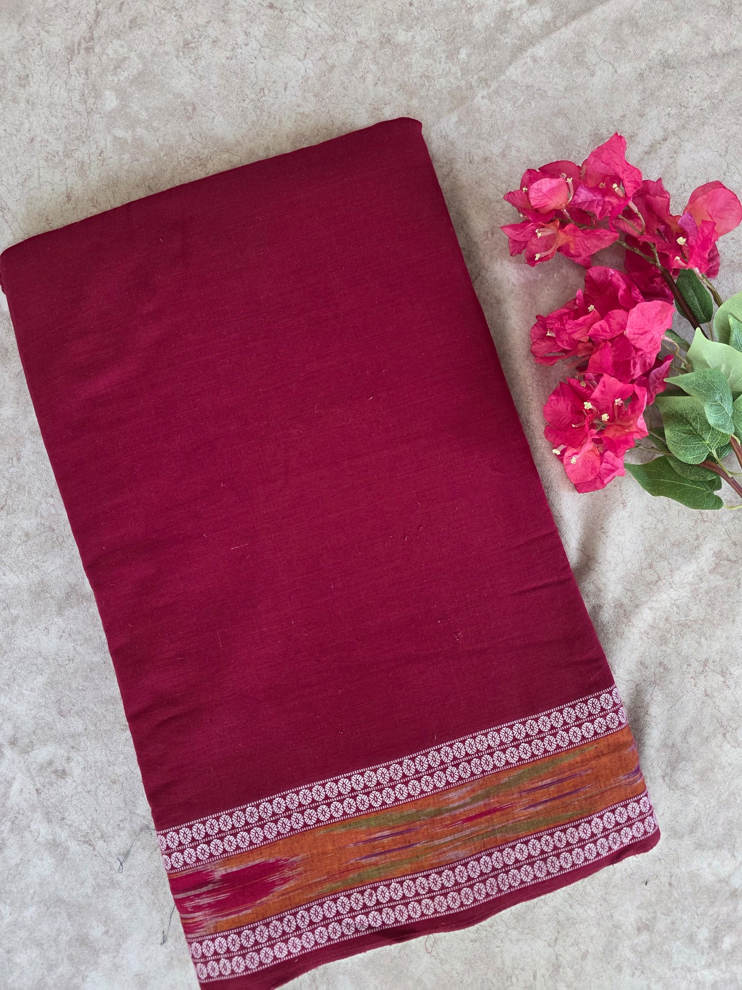 Pure handloom cotton Pochampally border running material ( 0.5 mtrs ) - HRM4