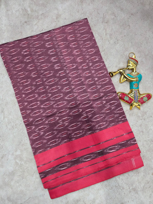 Mercerised warp ikkat saree - NV342