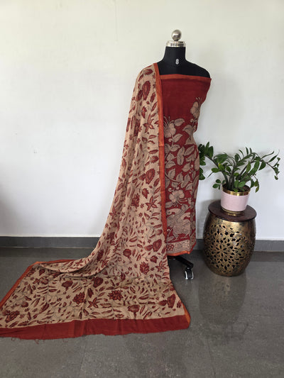 Handcrafted Kota kalamkari set (2 pc set )-AK462