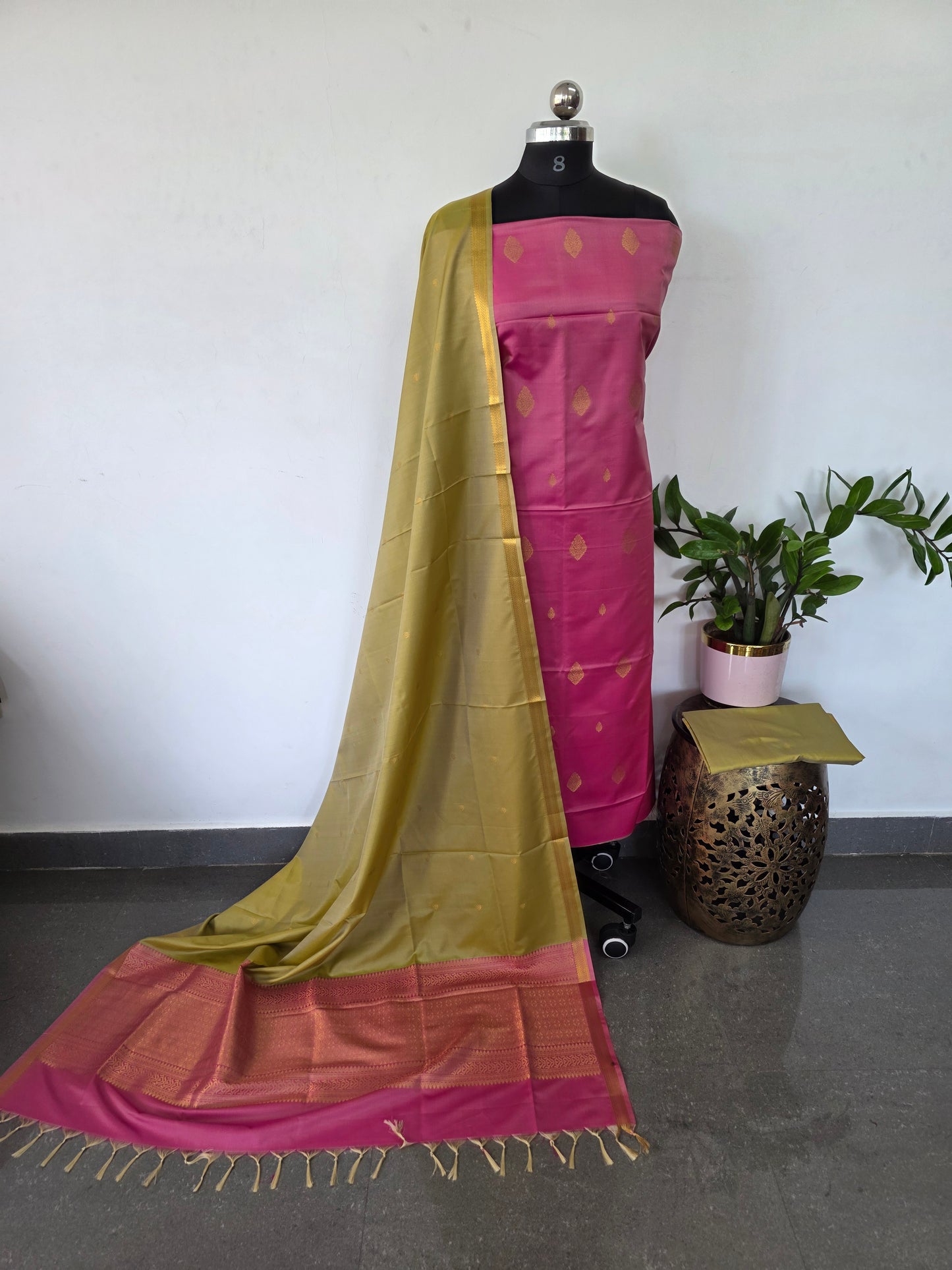 Kanchivaram semi softsilk salwar set  - KS20