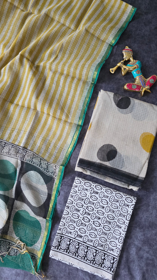 Handblock Jaipuri Kota doria set - JA701