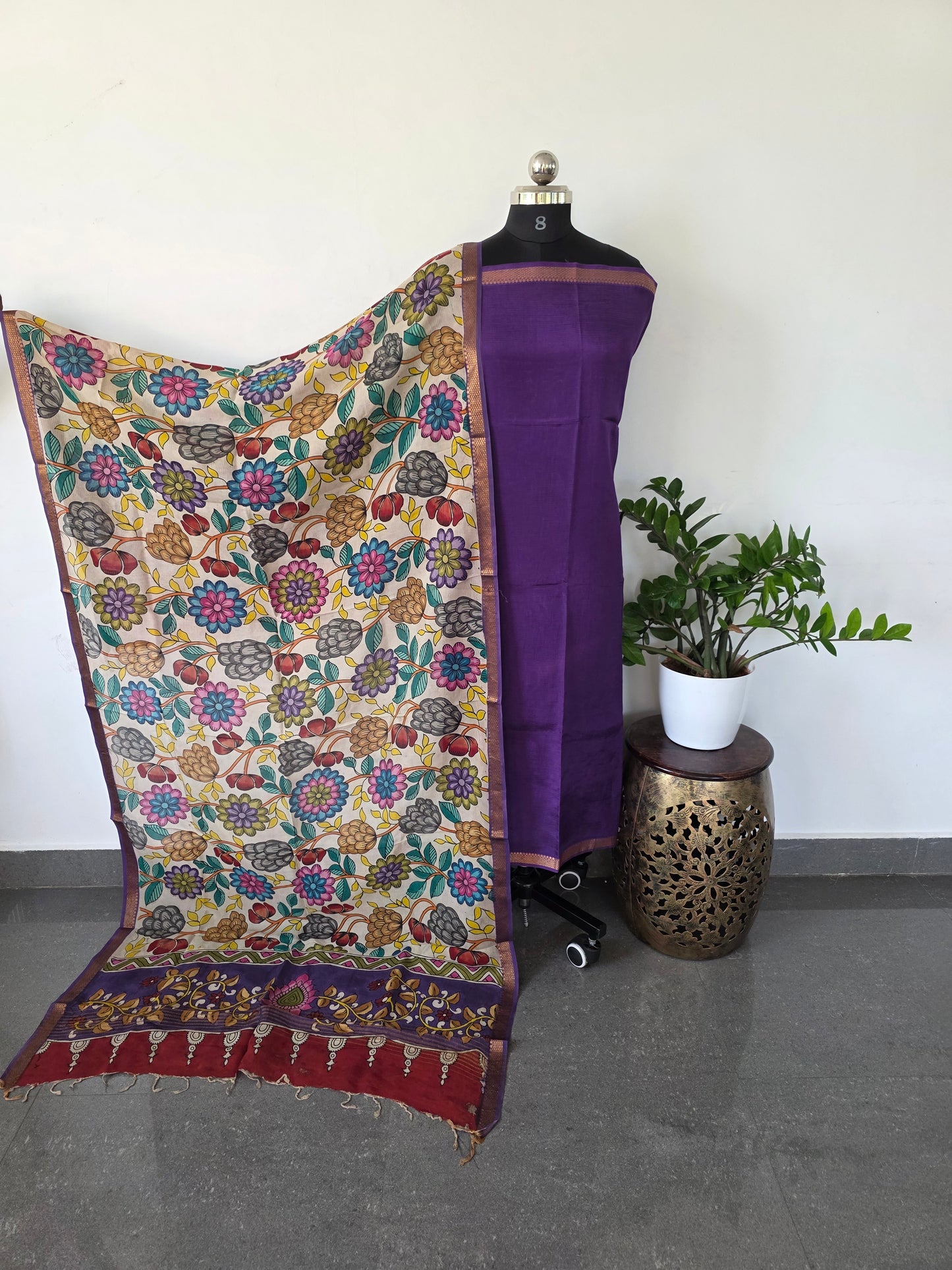 Penkalamkari Mangalagiri silk set - PD3