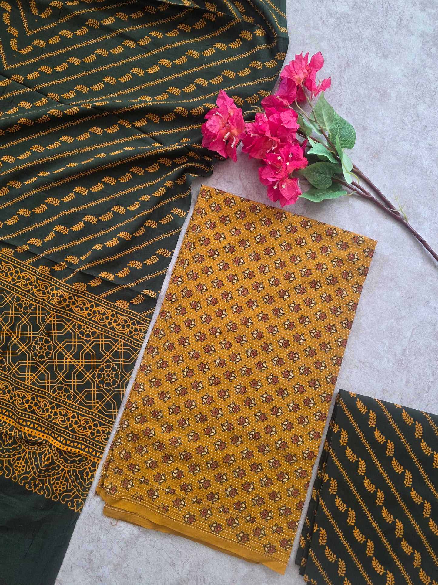 Pure kantha Ajrakh cotton set - VC40