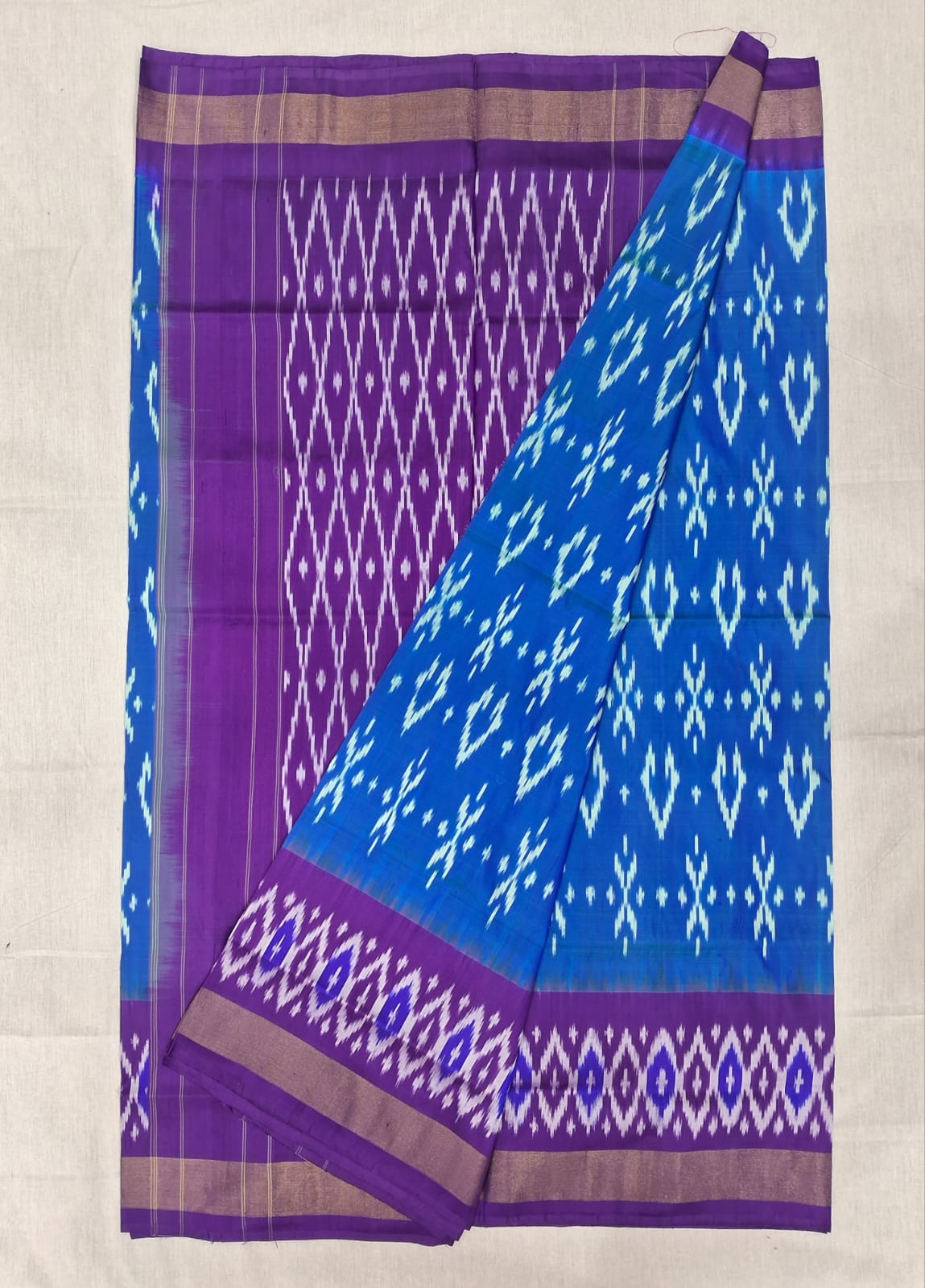 Handloom Mulberry pure Ikkat pattu saree- WW601