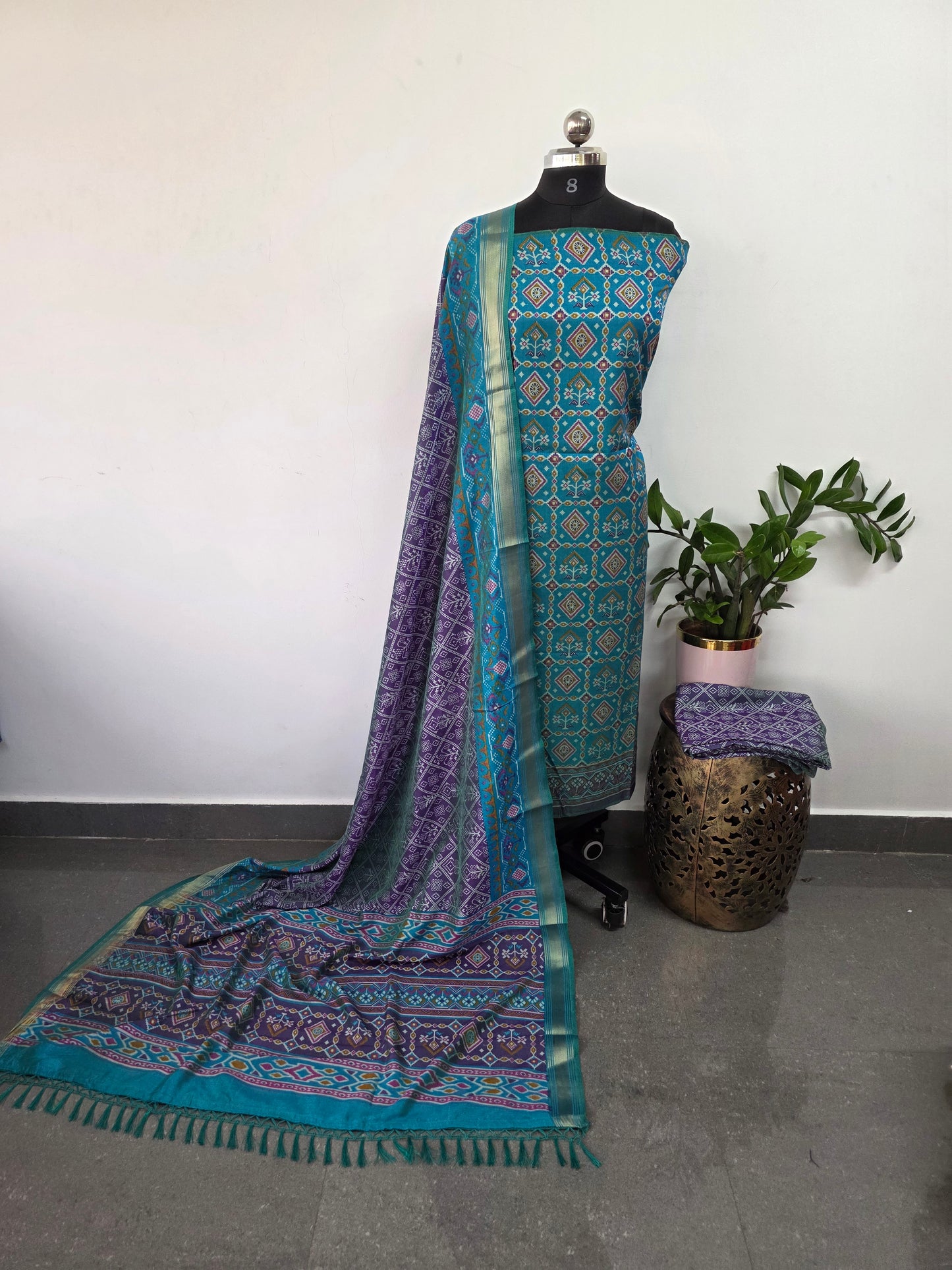 Premium semi Patola silk set - PK67