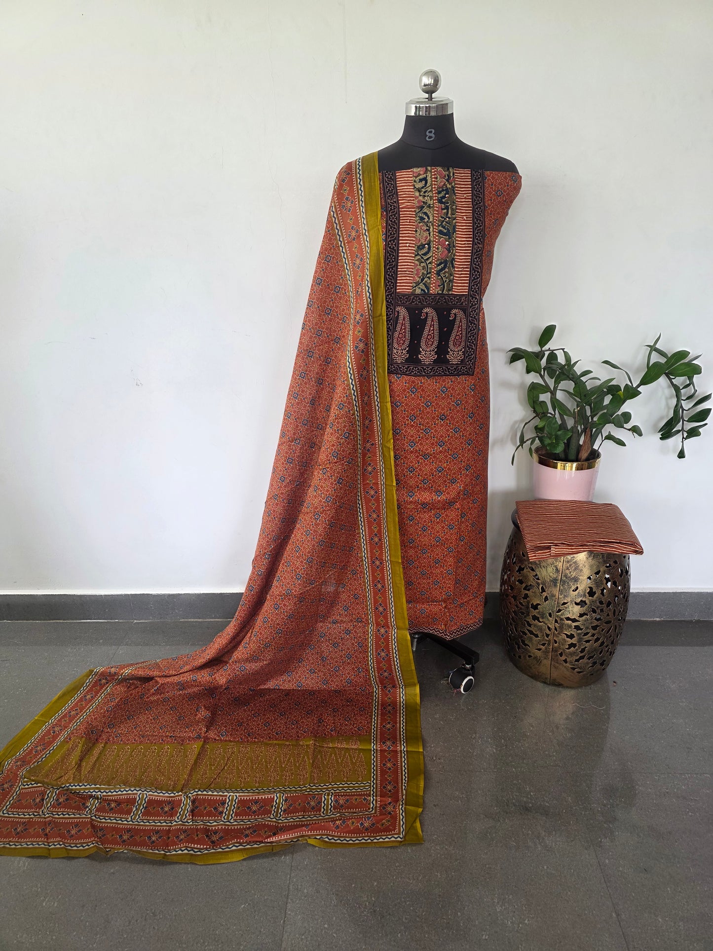 Premium cotton with kalamkari yoke set-SA14
