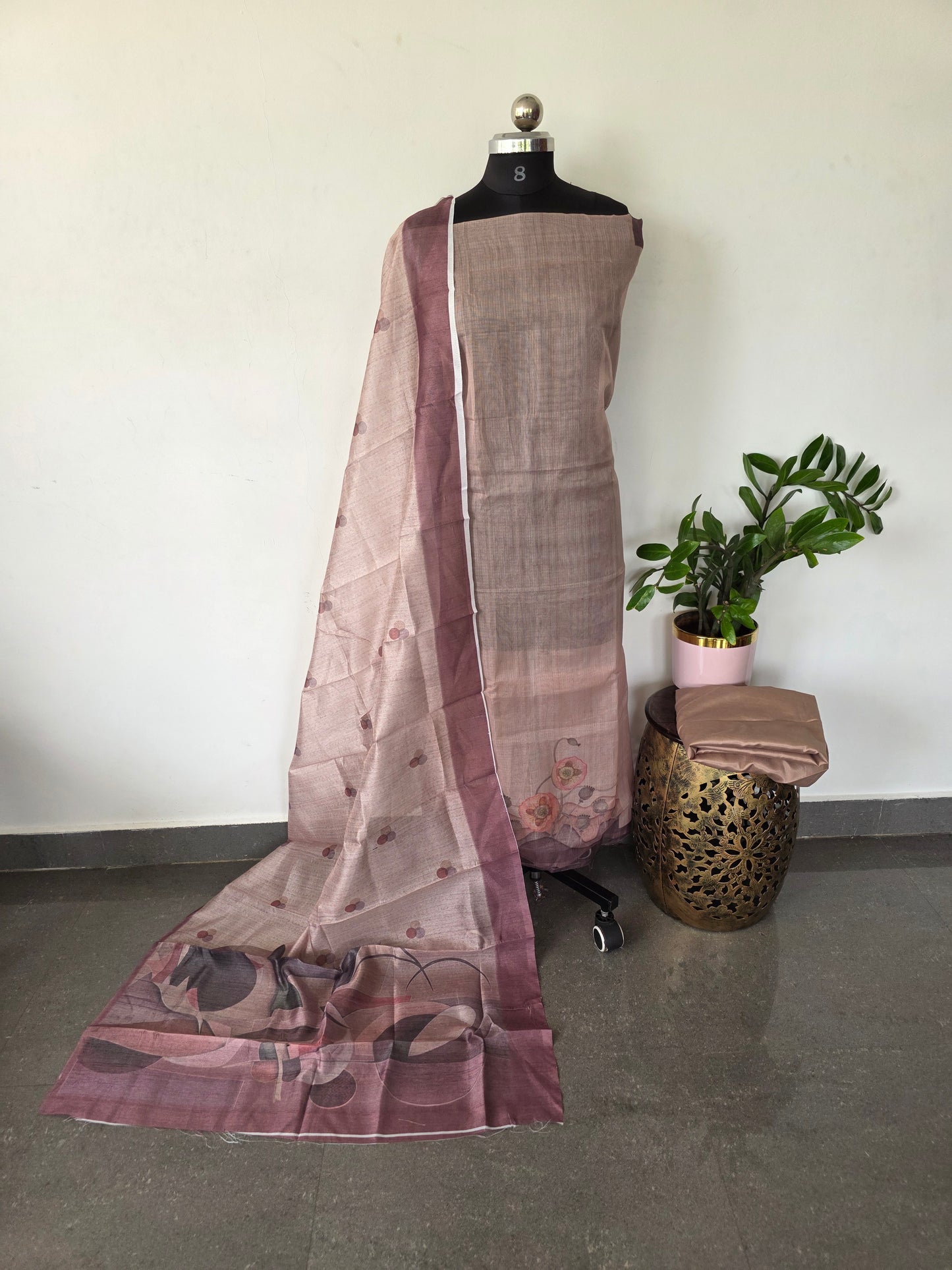 Fancy tussar silk set - CLA405