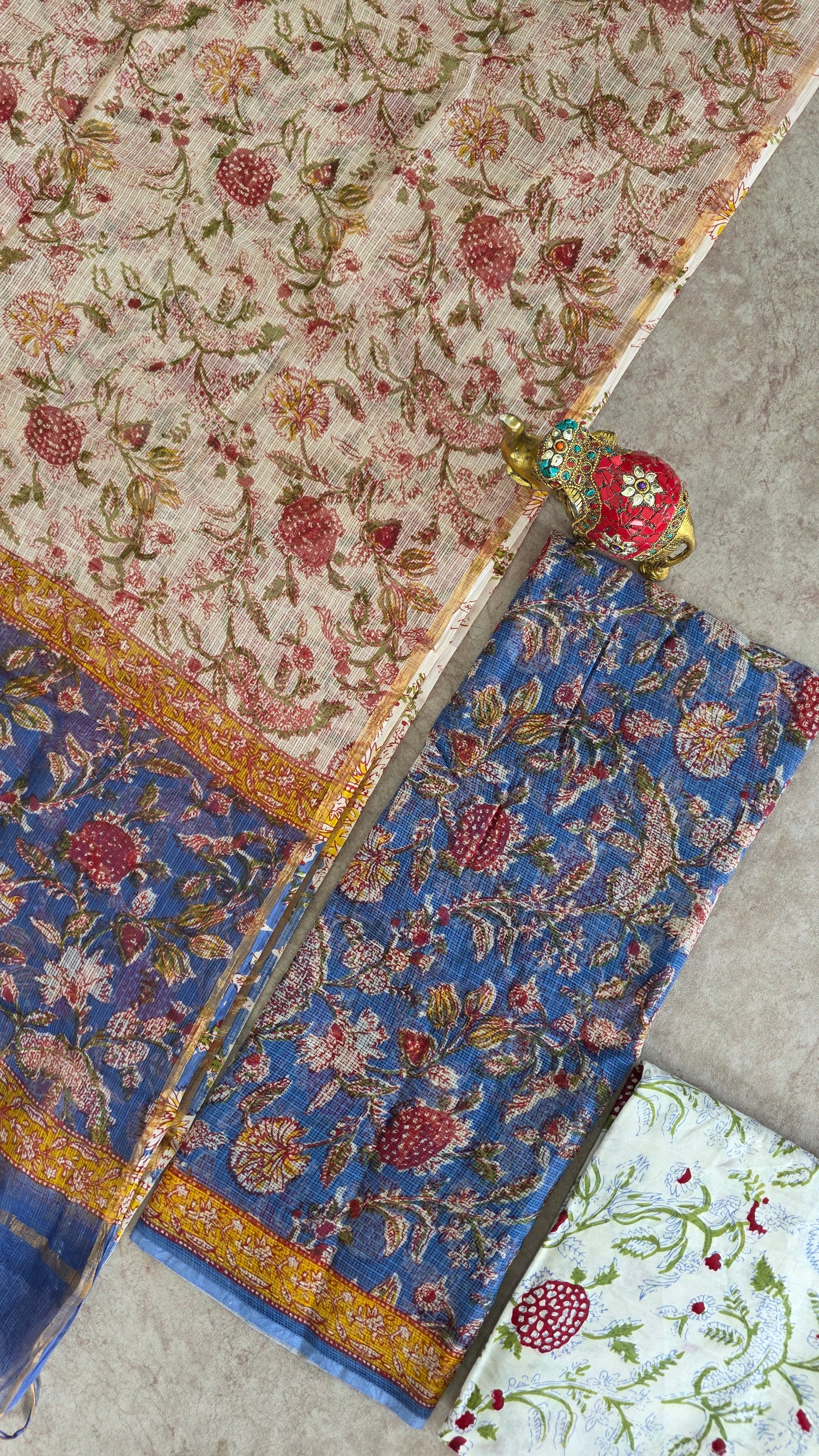 Handblock jaipuri kota doria set - JA897