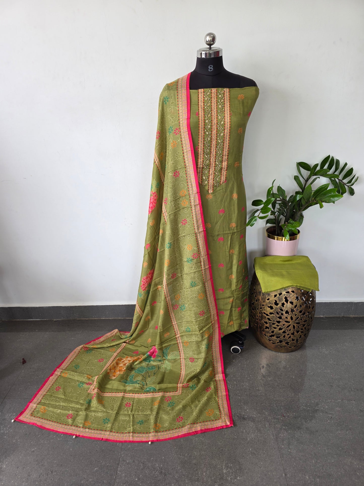 Party wear Muslin silk set - CLA358