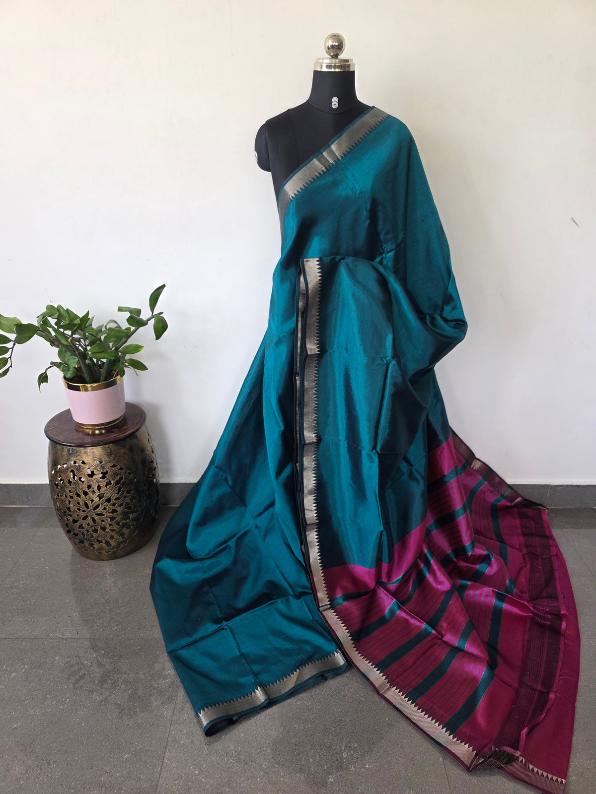 Premium semi mangalagiri pattu saree-MAA227