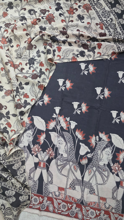 Penkalamkari- inspired kalamkari cotton set - RV184