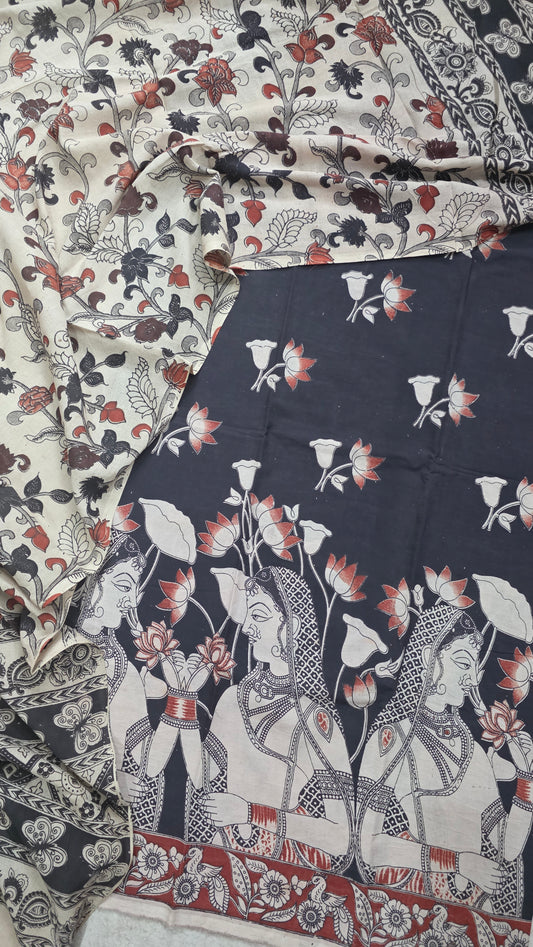 Penkalamkari- inspired  kalamkari  cotton set - RV184