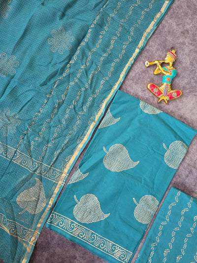 Handblock Jaipuri cotton with Kota duppatta - JA566